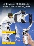 AI Tracking Smartphone Gimbal Stabilizer with Extension