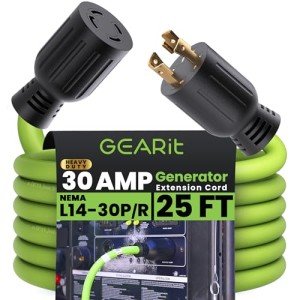 30-Amp 25ft Generator Extension Cord - 4-Prong
