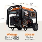 Generac 7,500W Dual-Fuel Portable Generator – Electric Start