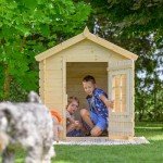 Wooden Kids Outdoor Playhouse - Fun Wendy House