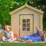 Wooden Kids Outdoor Playhouse - Fun Wendy House