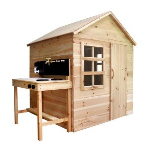 Evermeadow Wooden Playhouse with Mud Kitchen Bundle