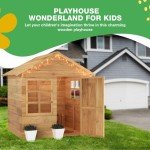 Evermeadow Wooden Playhouse for Kids Outdoors