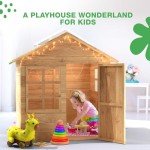 Evermeadow Wooden Playhouse for Kids Outdoors