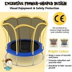8FT SPOTRAVEL Outdoor Trampoline with Safety Enclosure