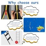 COSTWAY Round Trampoline with Safety Net & Ladder