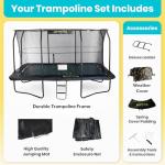 Jumpking Rectangular Deluxe Trampoline with Safety Net