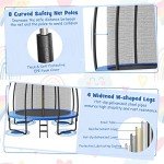 COSTWAY Round Trampoline with Safety Net & Ladder