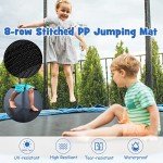 COSTWAY Round Trampoline with Safety Net & Ladder