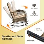 3-Piece Outdoor Rattan Rocking Chair Set