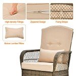 3-Piece Outdoor Rattan Rocking Chair Set