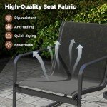 3-Piece Patio Bistro Set with Glass Table