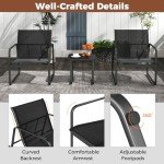 3-Piece Patio Bistro Set with Glass Table