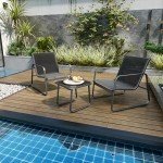 3-Piece Patio Bistro Set with Glass Table