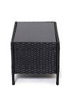 Black Rattan Garden Furniture Set with Coffee Table