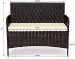Black Rattan Garden Furniture Set with Coffee Table
