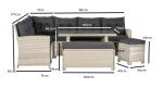 Barcelona 10-Seater Rattan Dining Set with Cushions