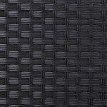 Black Rattan Corner Sofa Set with Rising Table