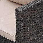 8-Seater Rattan Corner Sofa Set with Table
