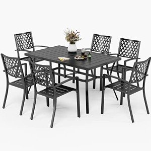 PHIVILLA 6-Piece Metal Garden Table and Chairs Set