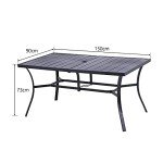 PHIVILLA 6-Piece Metal Garden Table and Chairs Set