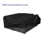 4-Seater Rattan Lounge Sofa Set with Storage