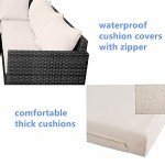 4-Seater Rattan Lounge Sofa Set with Storage