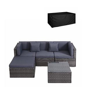 Mixed Grey Rattan Garden Furniture Set for Four