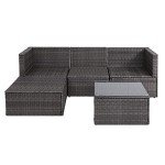 Mixed Grey Rattan Garden Furniture Set for Four