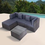 Mixed Grey Rattan Garden Furniture Set for Four