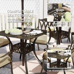 5-Piece Cast Aluminum Garden Dining Set with Cushions