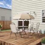 6-Piece Garden Dining Set with Umbrella & Chairs