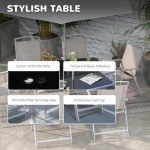 8-Piece Metal Garden Furniture Set with Parasol