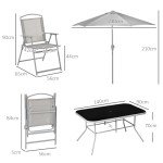 8-Piece Metal Garden Furniture Set with Parasol