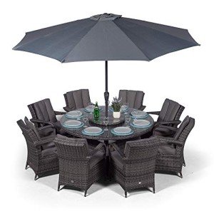 Arizona 8-Seater Grey Rattan Dining Set