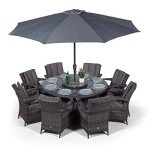 Arizona 8-Seater Grey Rattan Dining Set