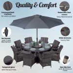 Arizona 8-Seater Grey Rattan Dining Set