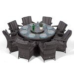 Arizona 8-Seater Grey Rattan Dining Set