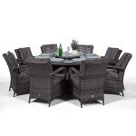 Arizona 8-Seater Grey Rattan Dining Set