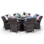 Arizona 8-Seater Grey Rattan Dining Set