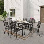 PHIVILLA 6-Piece Metal Garden Table and Chairs Set