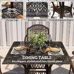 5-Piece Cast Aluminum Garden Dining Set with Cushions
