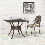 5-Piece Cast Aluminum Garden Dining Set with Cushions