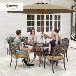 5-Piece Cast Aluminum Garden Dining Set with Cushions