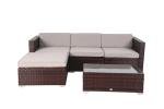 5-Piece Rattan Garden Furniture Set with Cushions