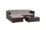 5-Piece Rattan Garden Furniture Set with Cushions