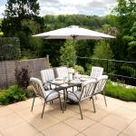Hectare 6-Seater Outdoor Dining Set with Parasol
