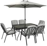 Hectare 6-Seater Outdoor Dining Set with Parasol