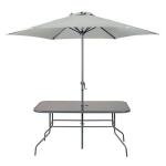 Hectare 6-Seater Outdoor Dining Set with Parasol