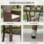 Brown Rattan Bistro Set for Outdoor Gardens